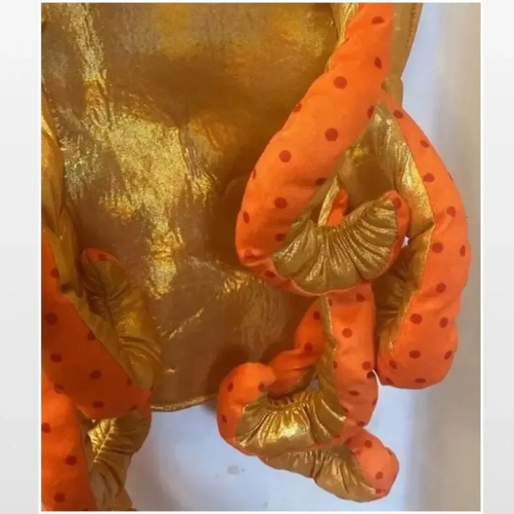 New Pet Costume Halloween Octopus Orange Shinny Dog Outfit NWT